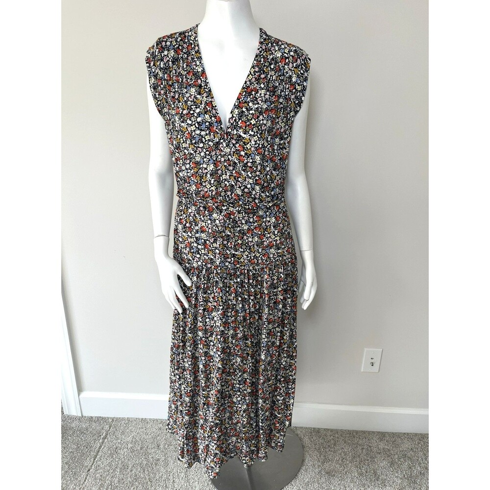 Rebecca Minkoff Ditsy Floral Tiered Maxi Dress XS Black Prairie Cottage Boho‎